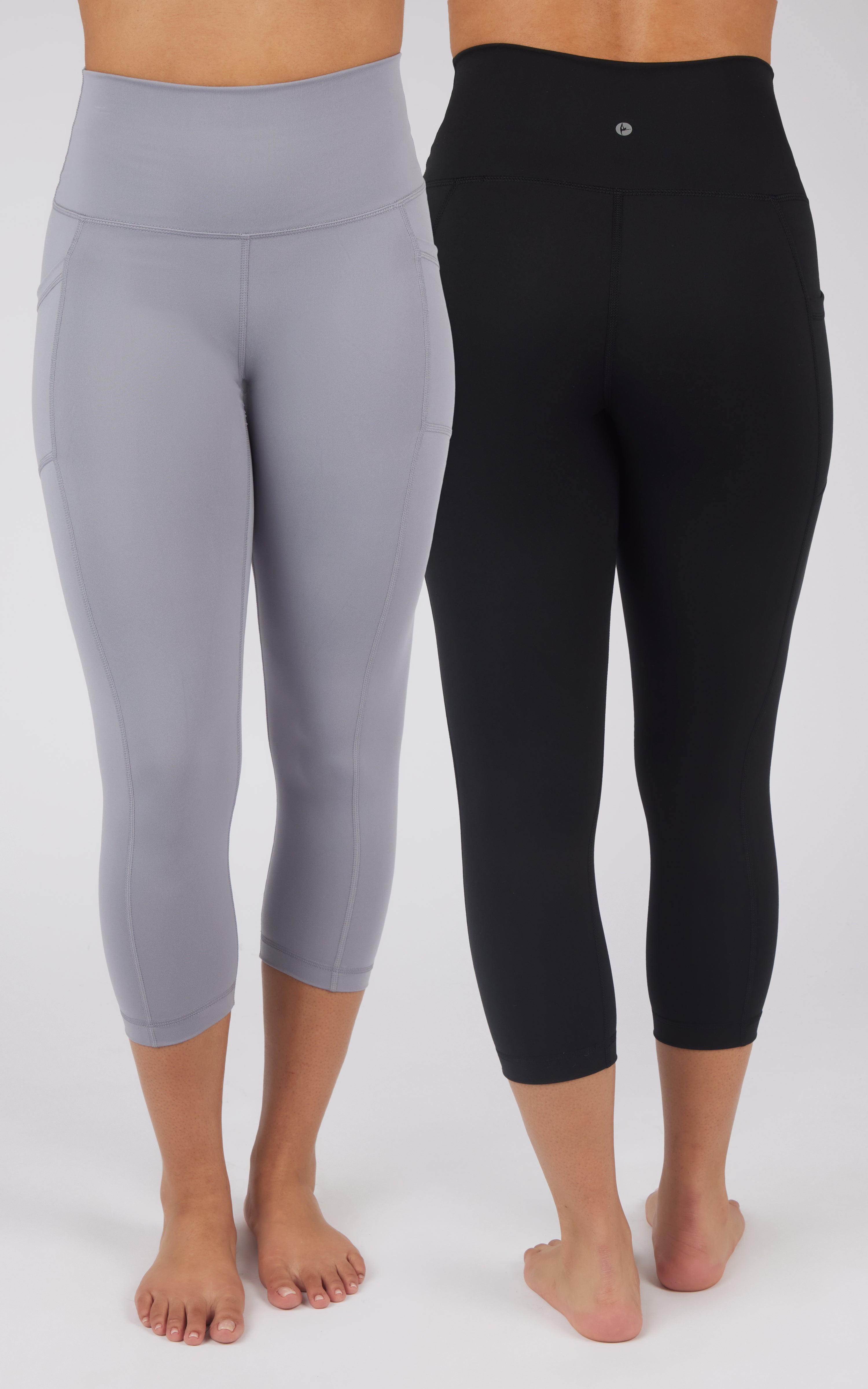 2 Pack Interlock  High Waist Side Pocket Capri and Classic Capri