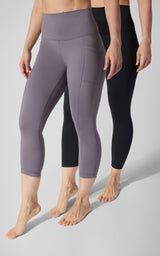 2 PK Interlock Side Pocket and Everyday Capris - 90 Degree by Reflex