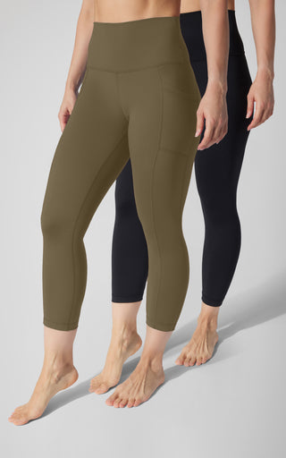 2 PK Interlock Side Pocket and Everyday Capris - 90 Degree by Reflex
