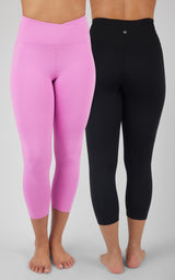 2 PK Interlock Crossover & Everyday Capris - 90 Degree by Reflex