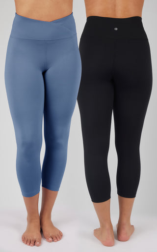 2 Pack Interlock Lana Crossover High Waist Capri Legging and Interlock Everyday Elastic Free High Waist Capri Legging