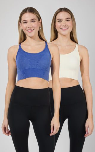 2 PK Stone Washed Verta Textured Bra - 90 Degree by Reflex