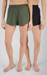 Lightstreme Commuter Woven Smocked Waistband Running Short w/ Split Hem - 90 Degree by Reflex