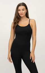 Illusion Ribbed Flare Jumpsuit