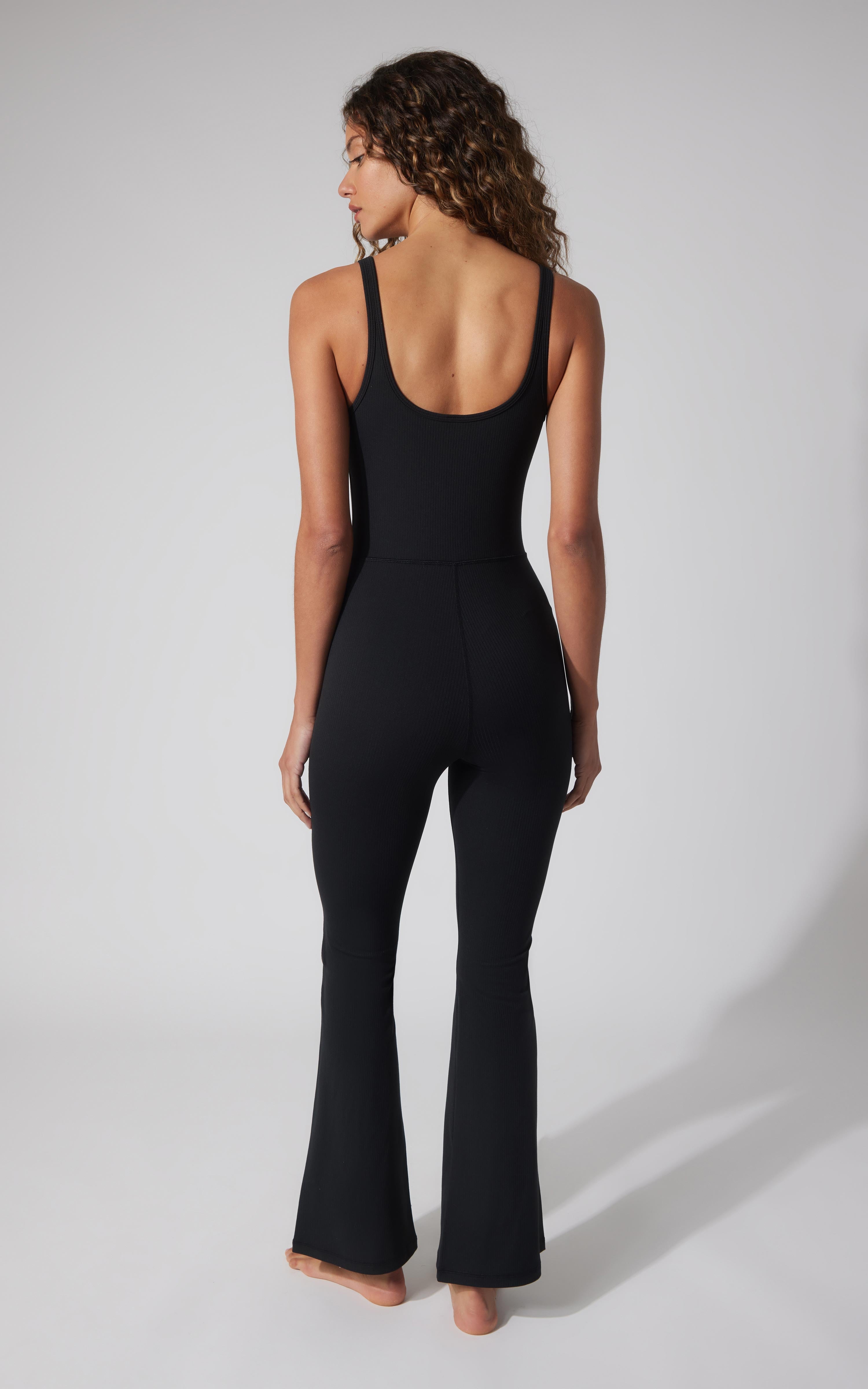 Felix Ribbed Scarlett Flare Jumpsuit - 90 Degree by Reflex