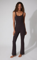 Felix Ribbed Scarlett Flare Jumpsuit -Our Cafe Story - 90 Degree by Reflex