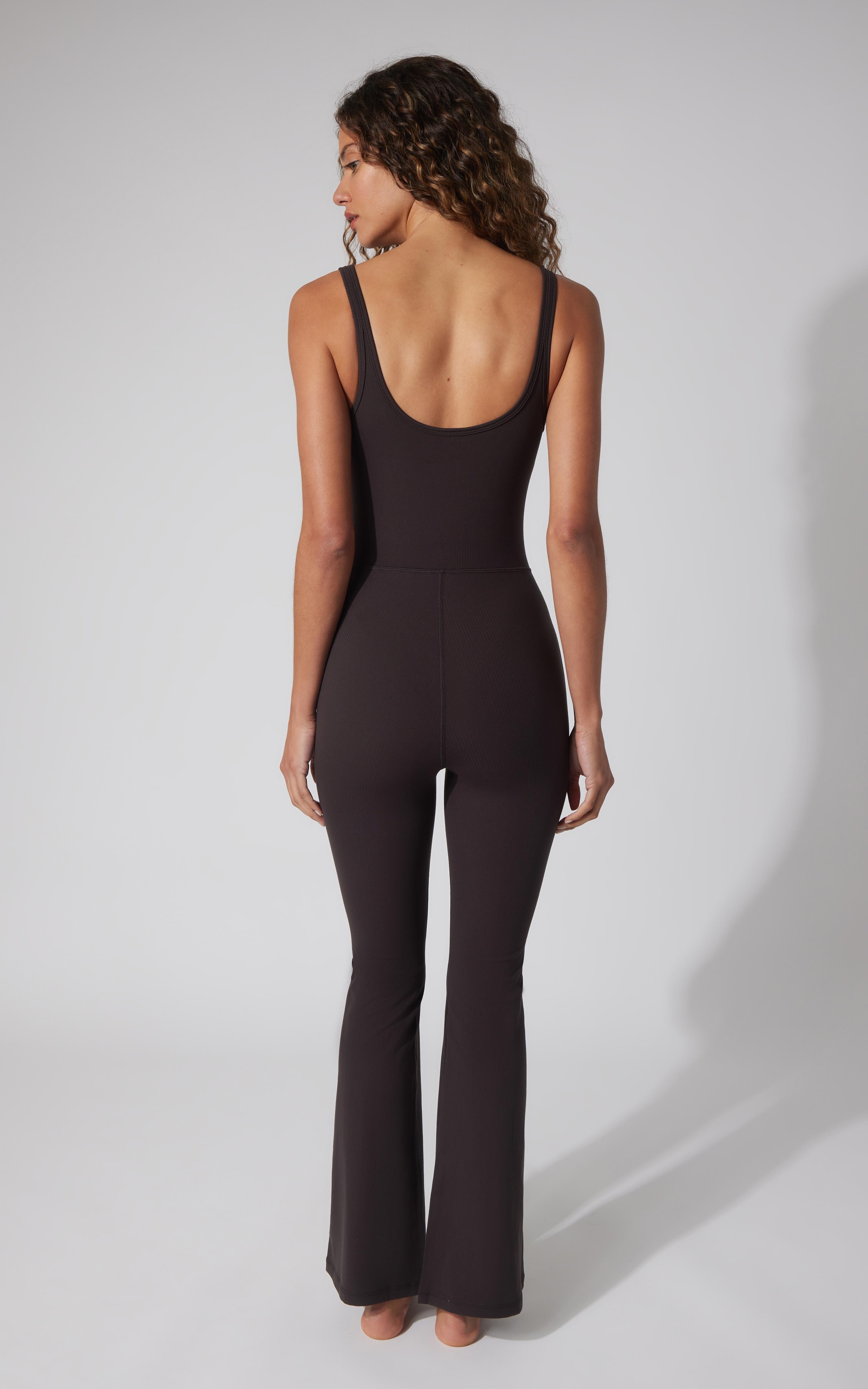 Felix Ribbed Scarlett Flare Jumpsuit - 90 Degree by Reflex