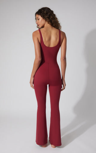 Felix Ribbed Scarlett Flare Jumpsuit