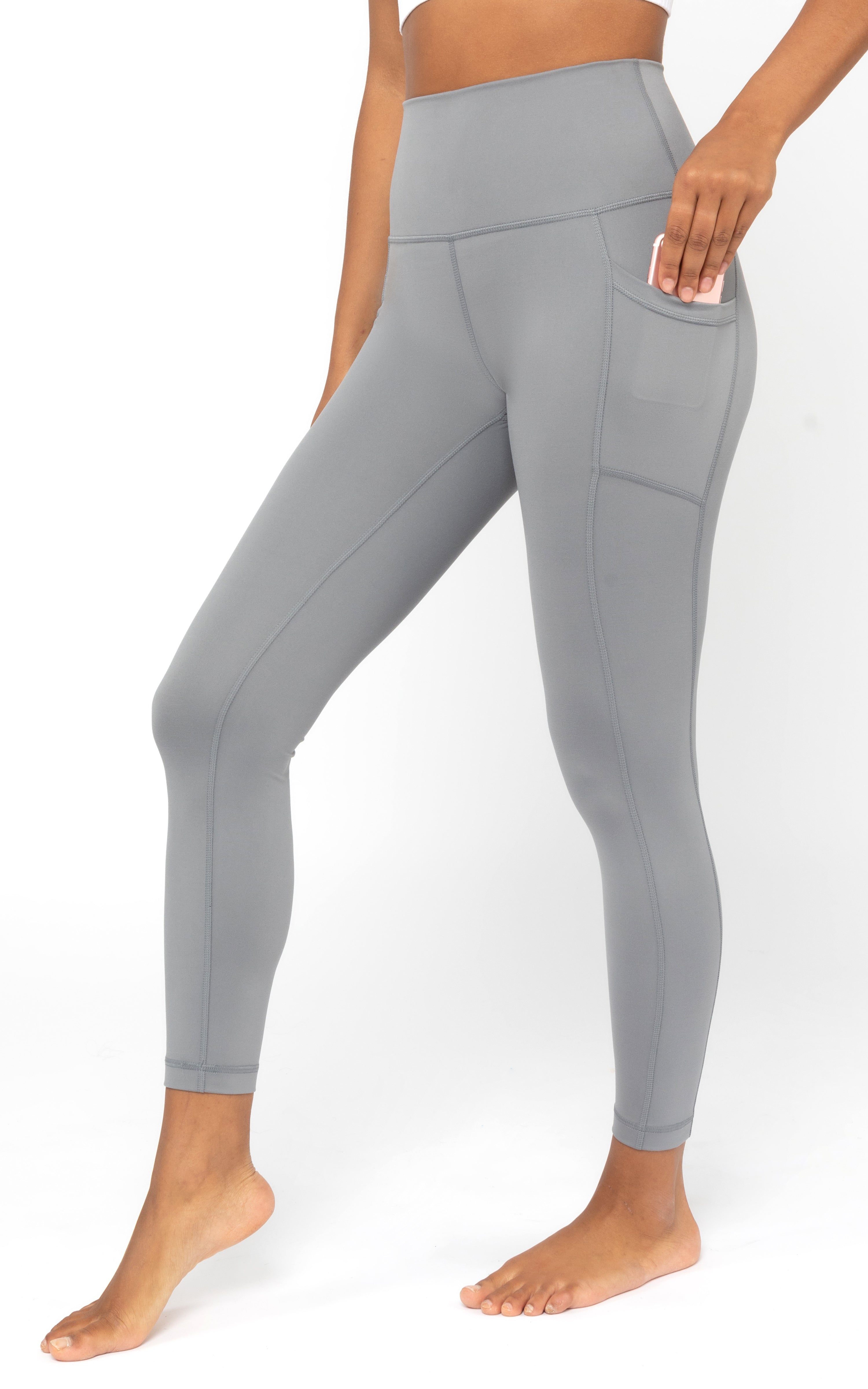 Lux Elastic Free High Waist Side Pocket 7/8 Ankle - 90 Degree by Reflex