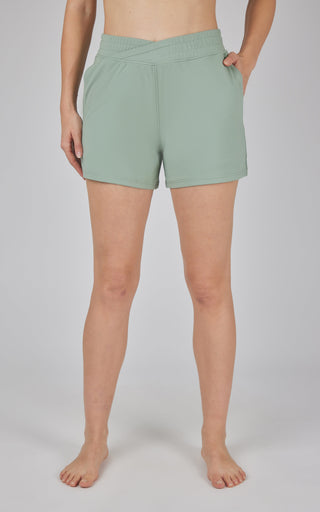 Lux Crossover Waistband 4" Side Pocket Short - 90 Degree by Reflex