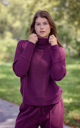 Cozy Waffle Meadowlark Funnel Neck Pullover - 90 Degree by Reflex