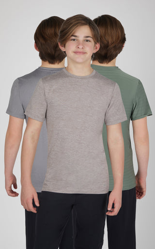 Boys 3 PK Mesh Performance Tee - 90 Degree by Reflex