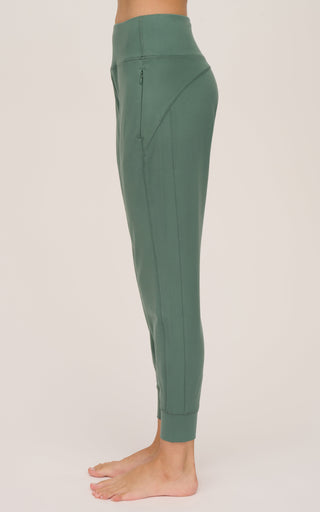 Interlock Zipper Pockets Greenwich Jogger - Our Linen Story - 90 Degree by Reflex