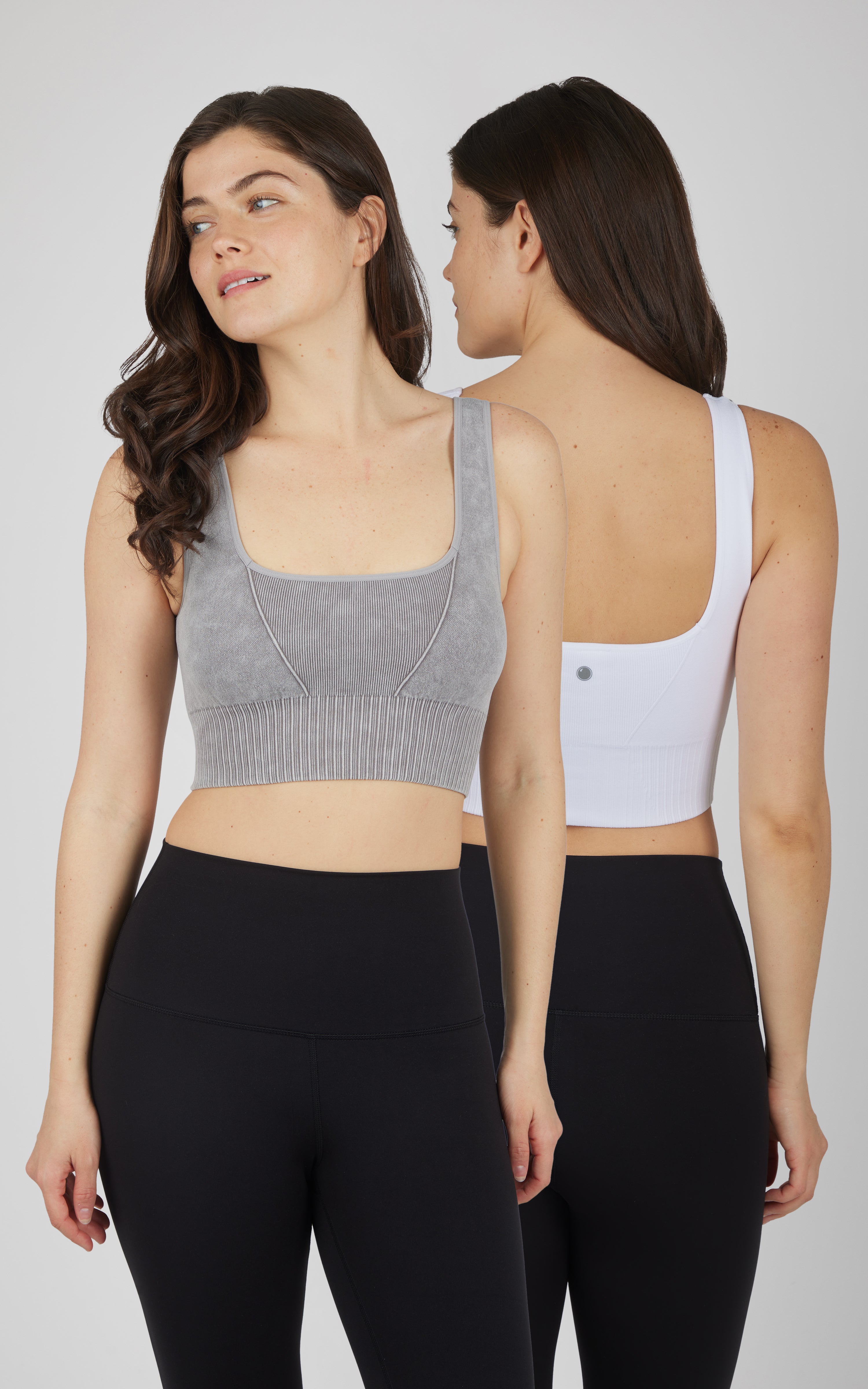 2 PK Stonewash Seamless Bra Tank - 90 Degree by Reflex