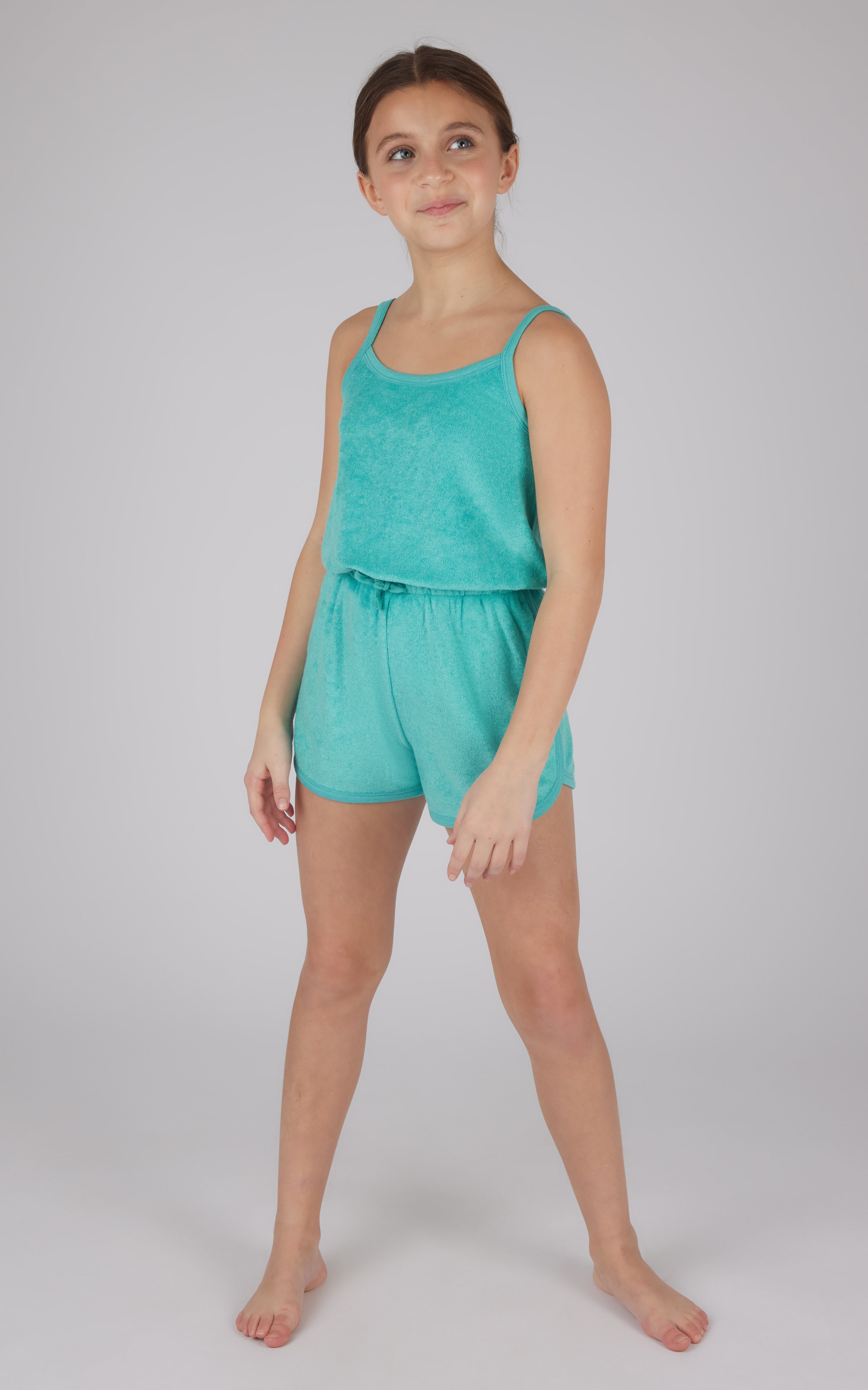Girls Towel Terry Tie Waist Romper - 90 Degree by Reflex