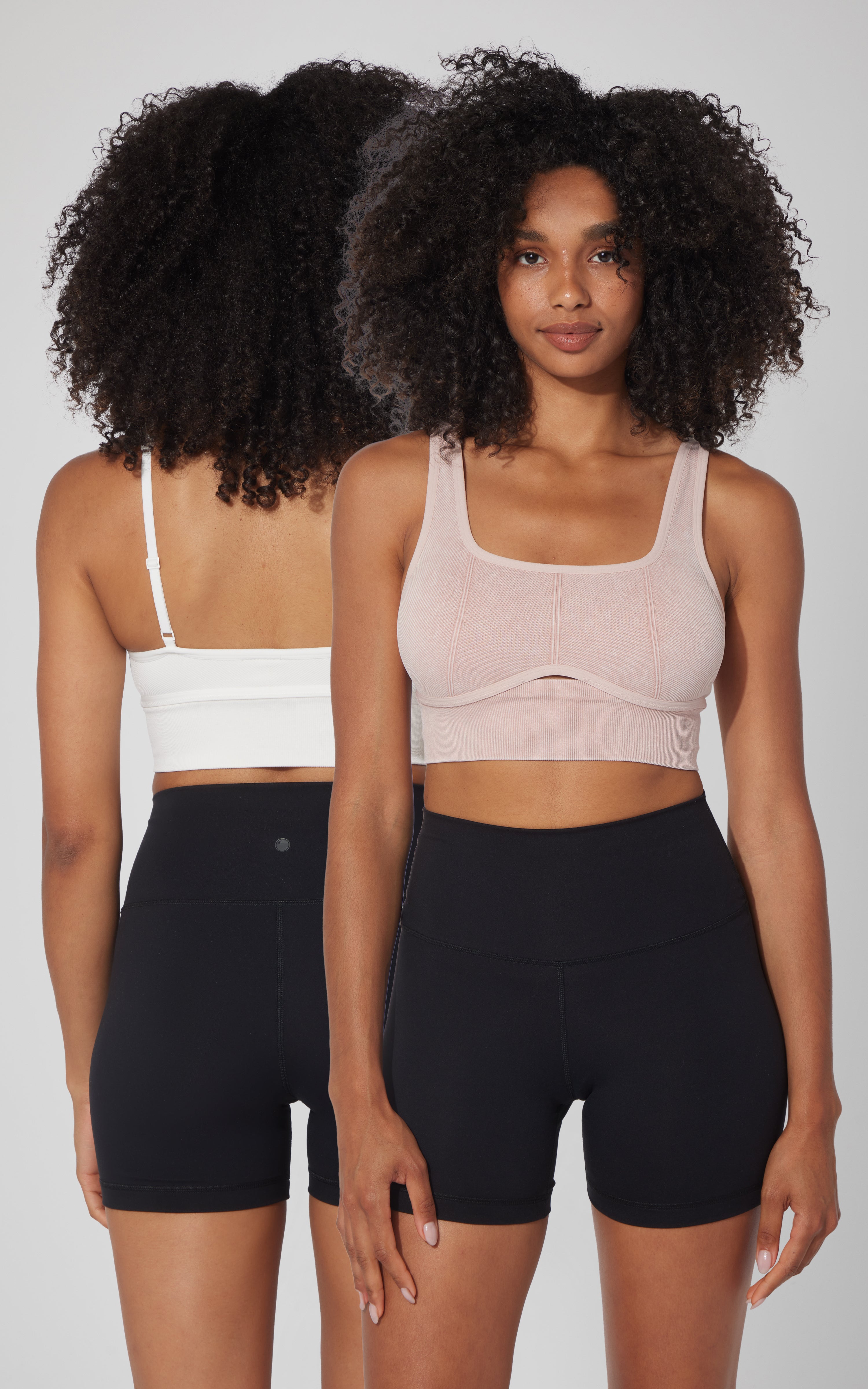 2 PK Stonewash Ribbed Seamless Bra - 90 Degree by Reflex