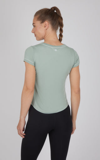 2 PK Super Soft Synergy High Crew Neck Short Sleeve Top and Crew Neck Top - 90 Degree by Reflex