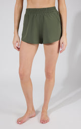 Lightstreme Commuter Woven Smocked Waistband Running Short w/ Split Hem - 90 Degree by Reflex