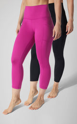 2 PK Interlock Side Pocket and Everyday Capris - 90 Degree by Reflex
