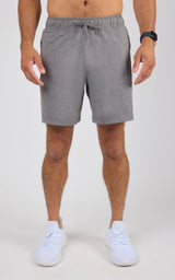 Men's 2-Tone Htr. 7" Endurance Shorts with 2 Front Zip Pockets & Tonal Drawcord - 90 Degree by Reflex