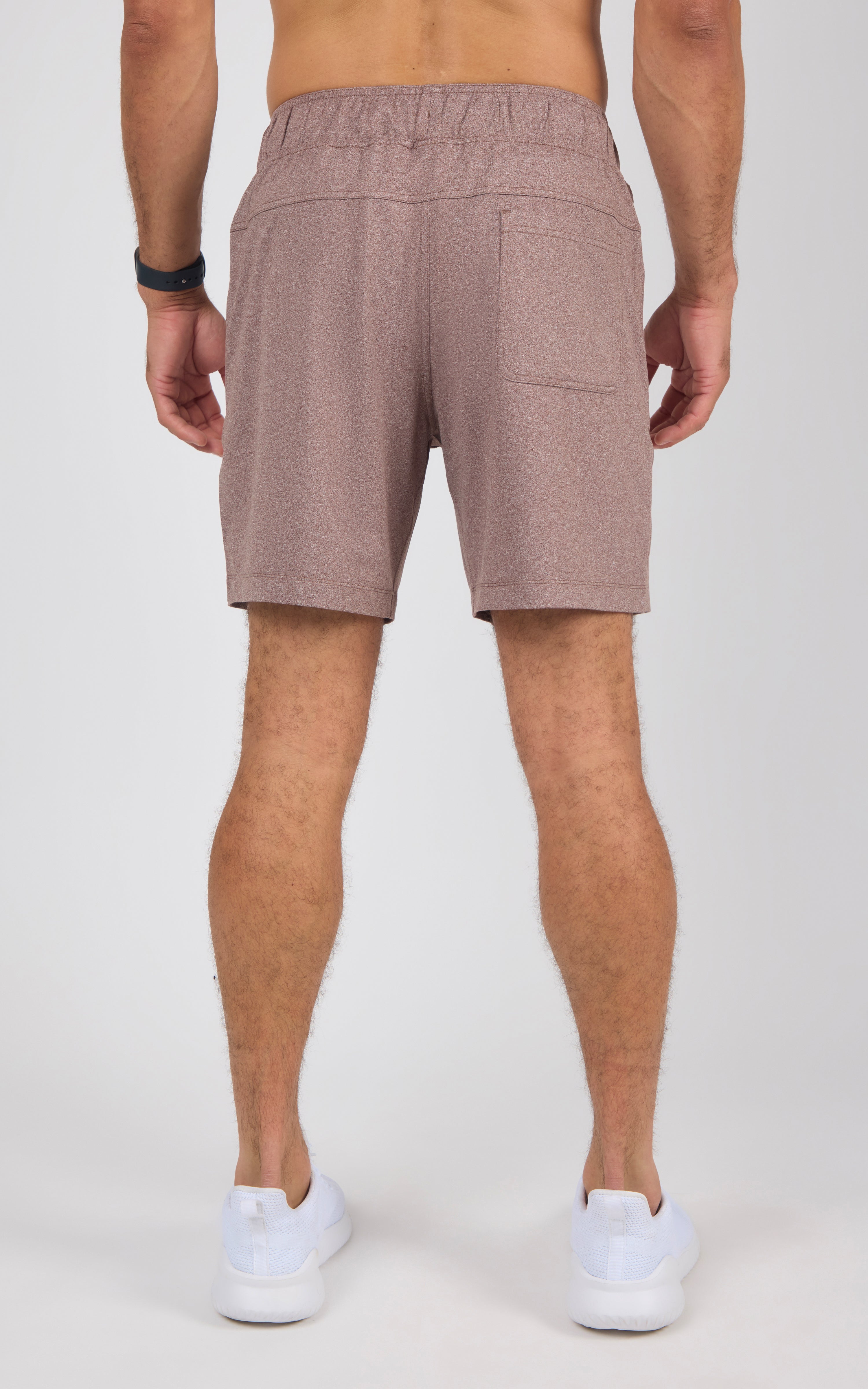 Men's 2-Tone Htr. 7" Endurance Shorts with 2 Front Zip Pockets & Tonal Drawcord - 90 Degree by Reflex