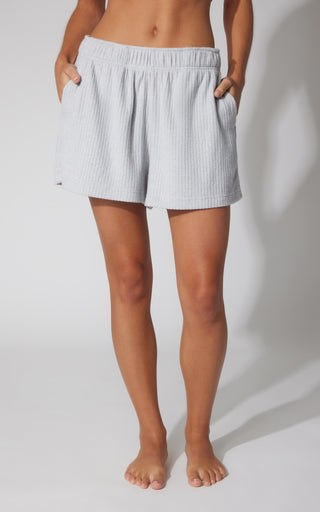 Ribbed Wide Leg Lounge Short