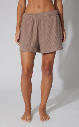 Ribbed Wide Leg Lounge Short