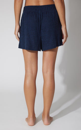 Ribbed Wide Leg Lounge Short