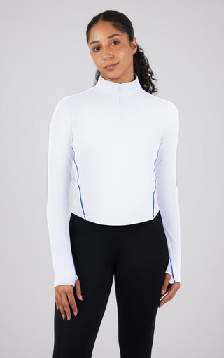 Lux Serve It Up Tennis Cropped Half Zip Jacket