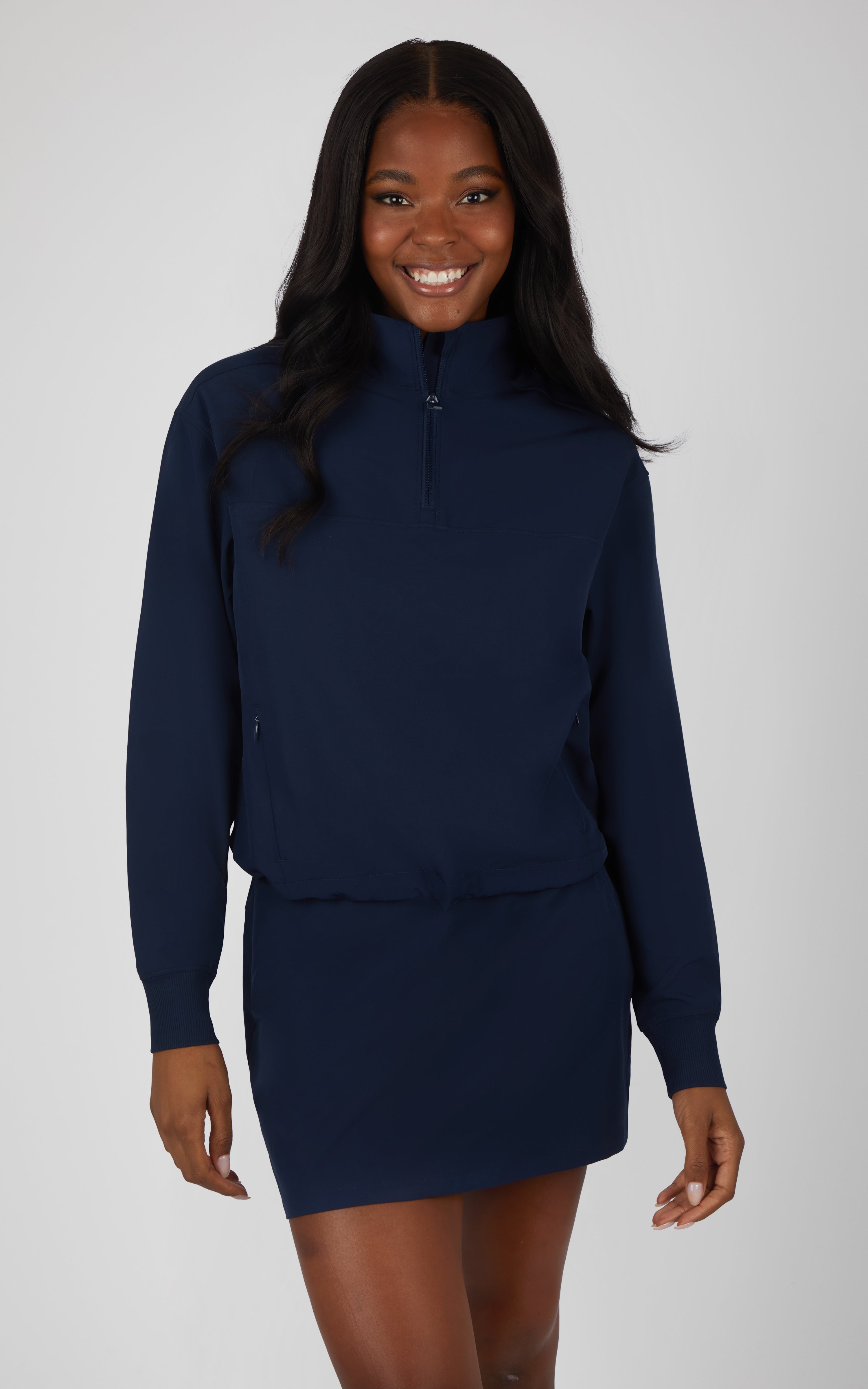 Citylite Hailey Half Zip Cinched Hem Jacket