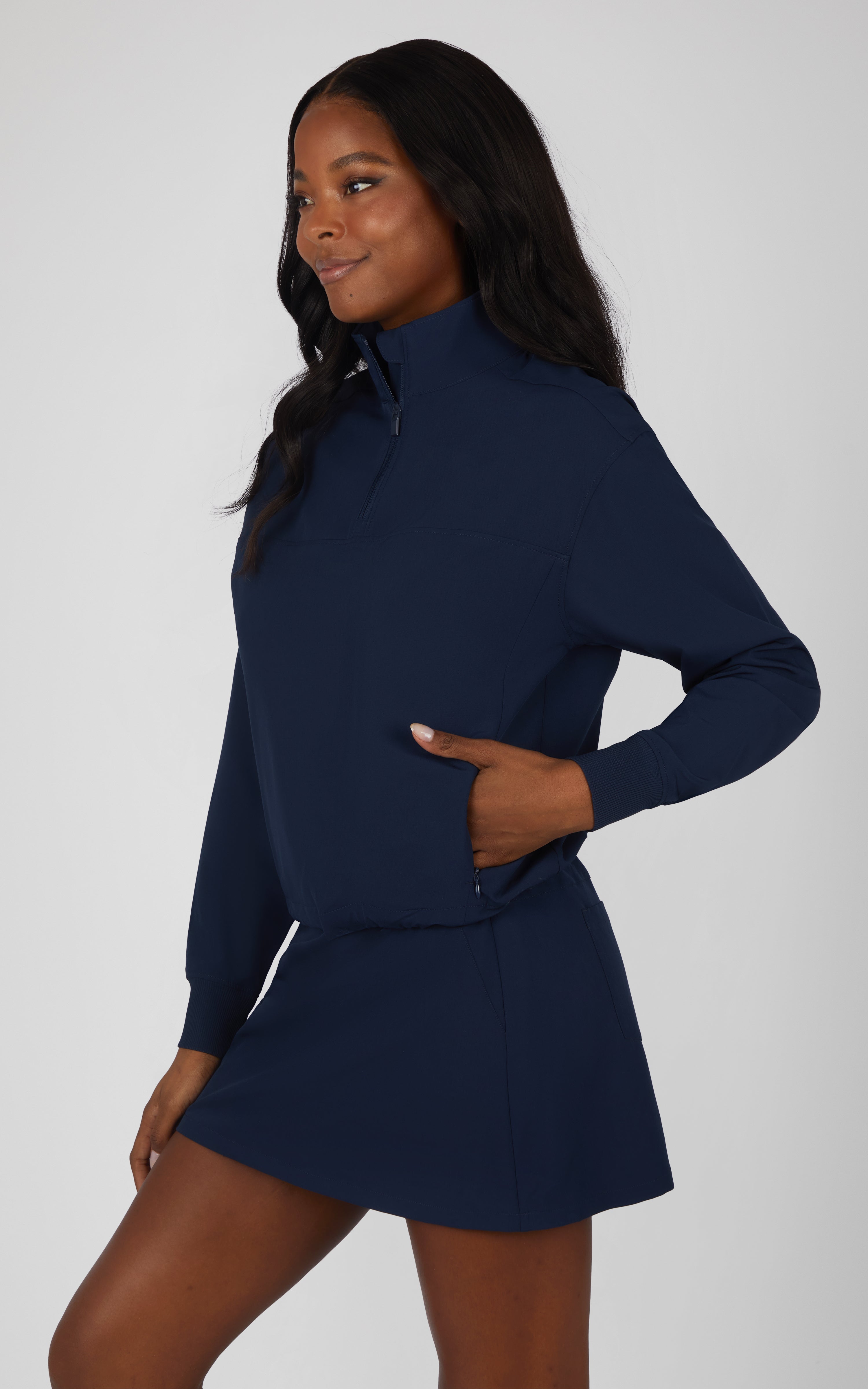 Citylite Hailey Half Zip Cinched Hem Jacket