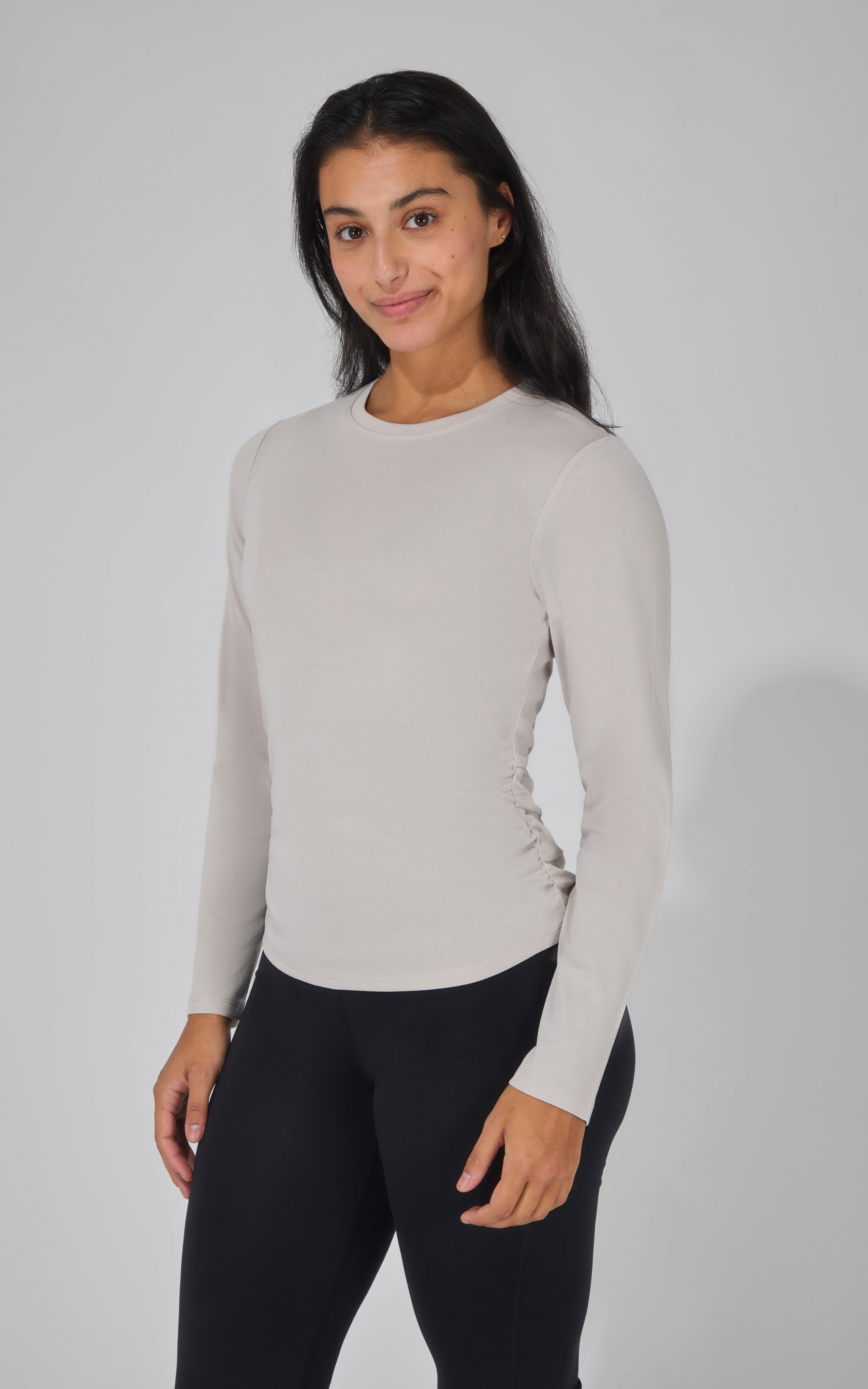 Yogalicious 2 PK Side Ruched Long Sleeve Top - 90 Degree by Reflex