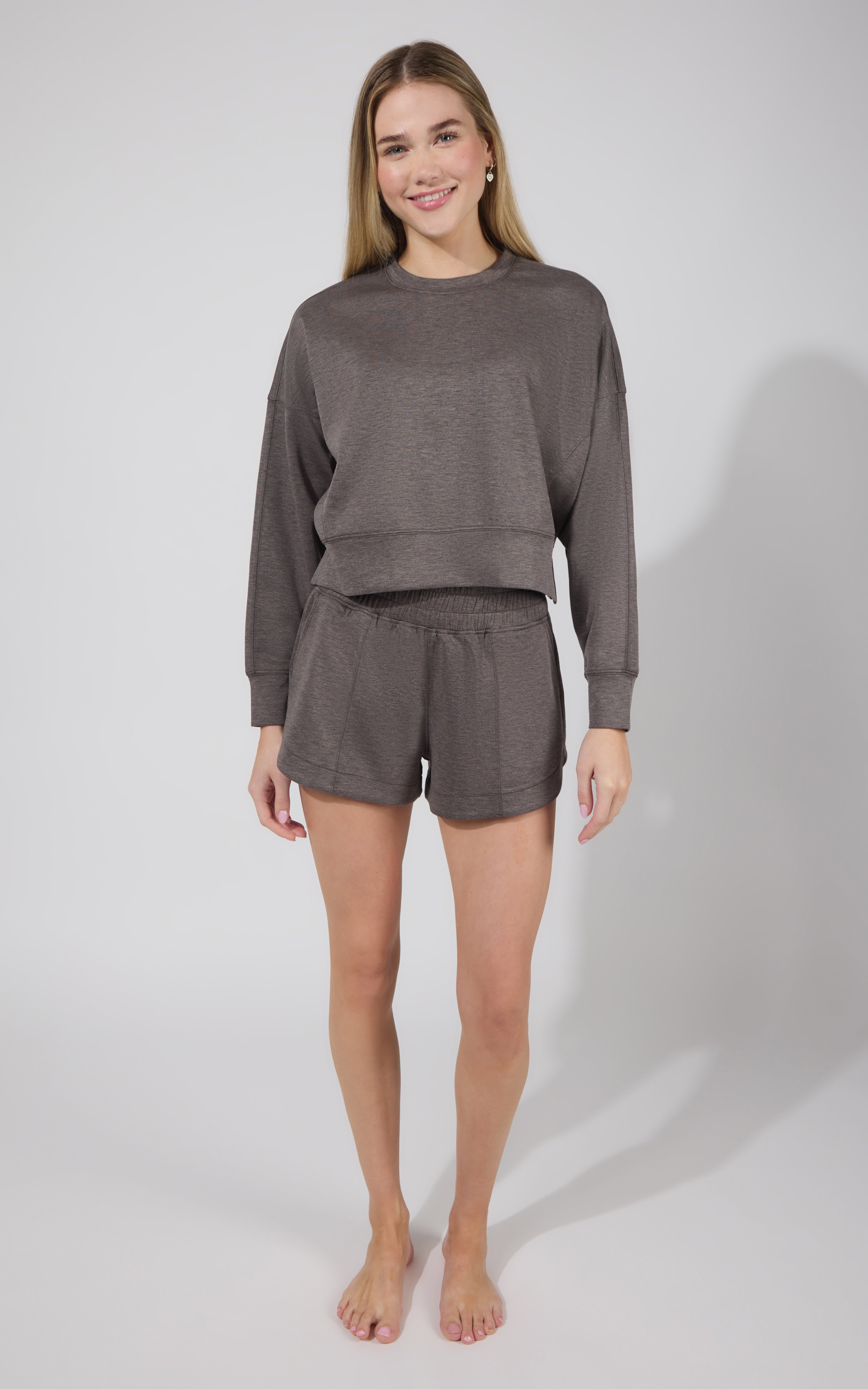 Softlite Pullover Sweatshirt and Short Set - 90 Degree by Reflex