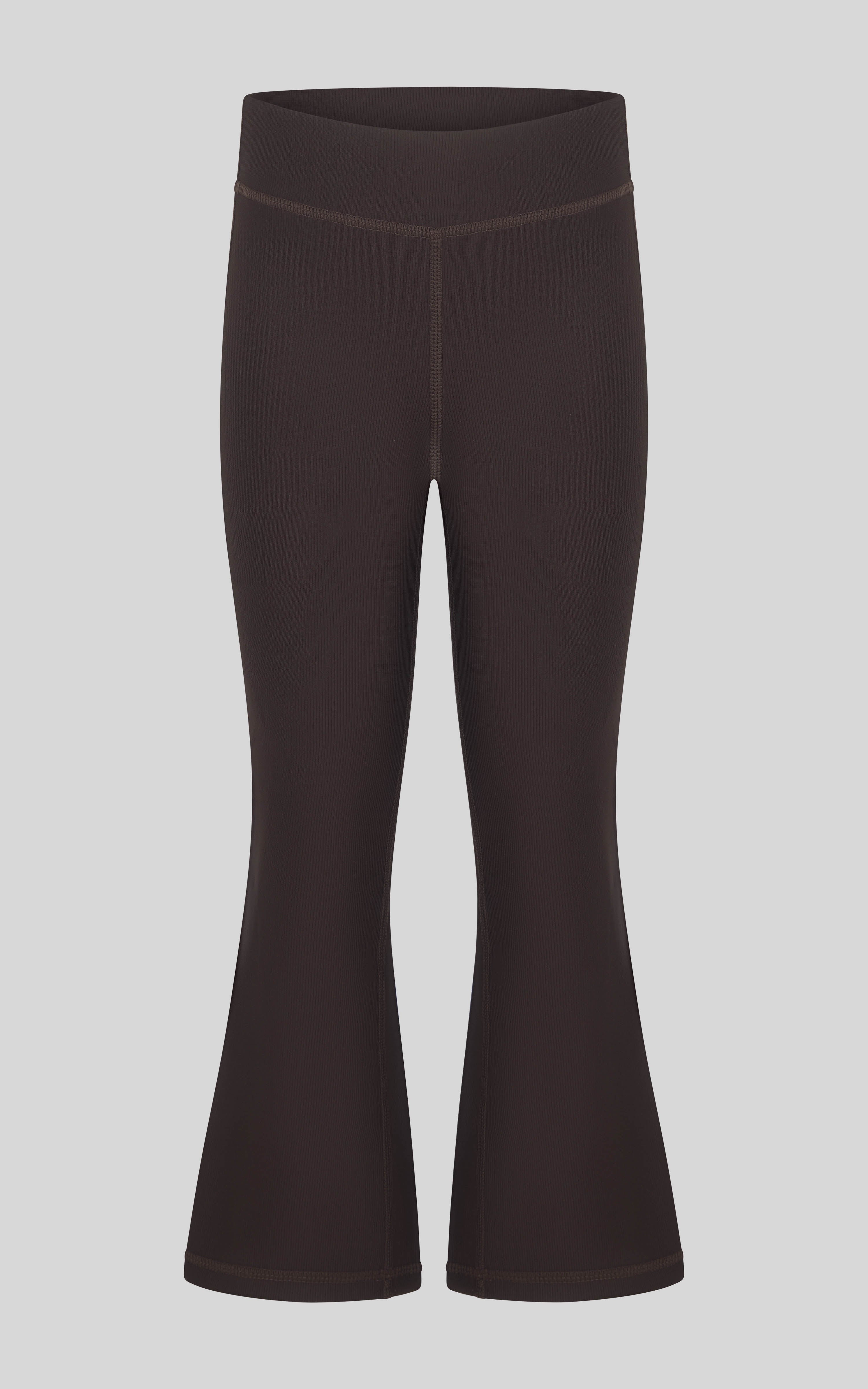 Little Girls 2 PK Ribbed Everyday Flared Leg Pant - Chocolate Torte/Black - 2