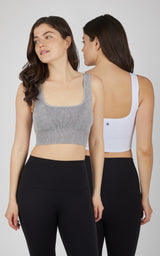 2 PK Stonewash Seamless Bra Tank - 90 Degree by Reflex