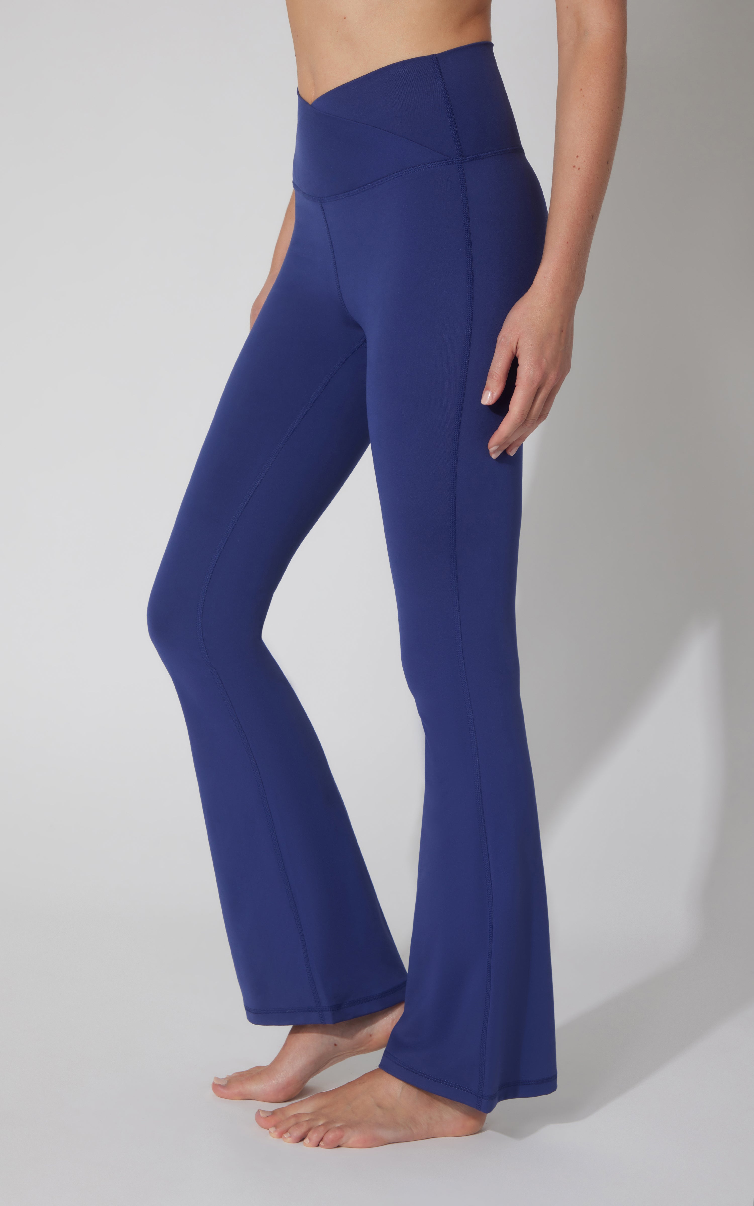 Lux Madison Crossover Elastic Free Waist 31 1/2 inch Flare Leg Pant - 90 Degree by Reflex