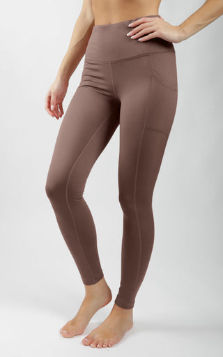 Cold Gear High Waist Fleece Lined Legging with Side Pockets - 90 Degree by Reflex