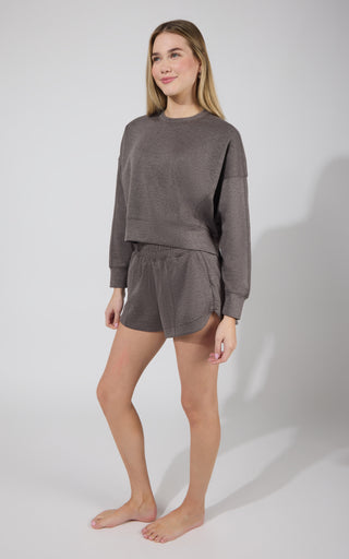 Softlite Pullover Sweatshirt and Short Set - 90 Degree by Reflex