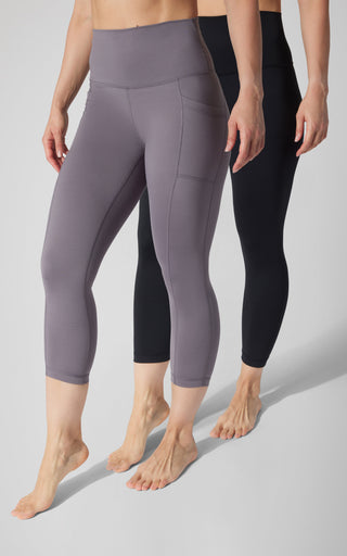 2 PK Interlock Side Pocket and Everyday Capris - 90 Degree by Reflex