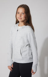 Girls Brushed Full Zip Hooded Jacket - 90 Degree by Reflex