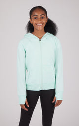 Girls Brushed Full Zip Hooded Jacket - 90 Degree by Reflex