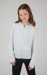 Girls Brushed Full Zip Hooded Jacket - 90 Degree by Reflex