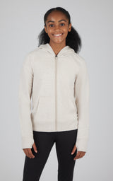 Girls Brushed Full Zip Hooded Jacket - 90 Degree by Reflex