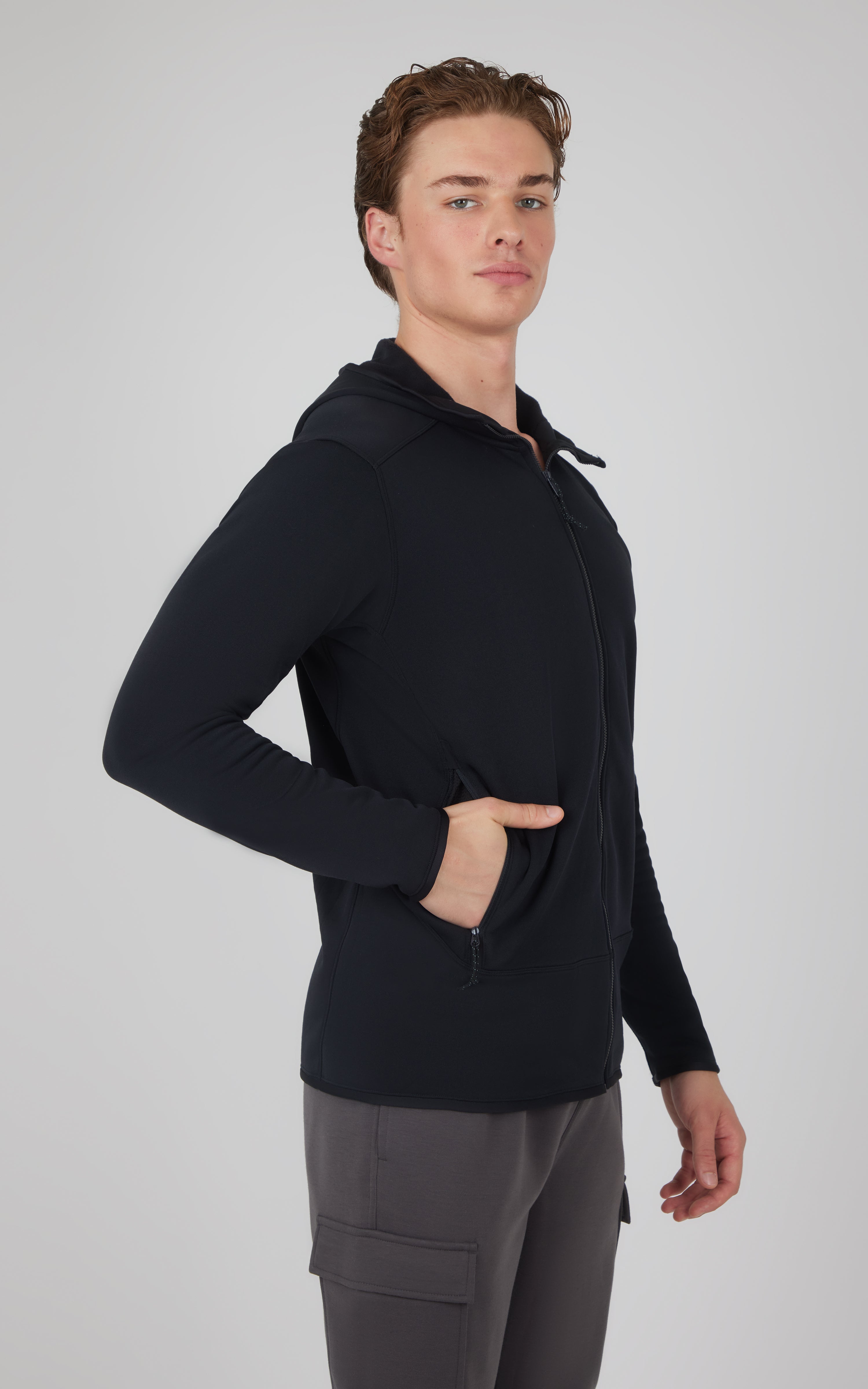 Men's Softlite Fleece Inside Hoodie Jacket - 90 Degree by Reflex
