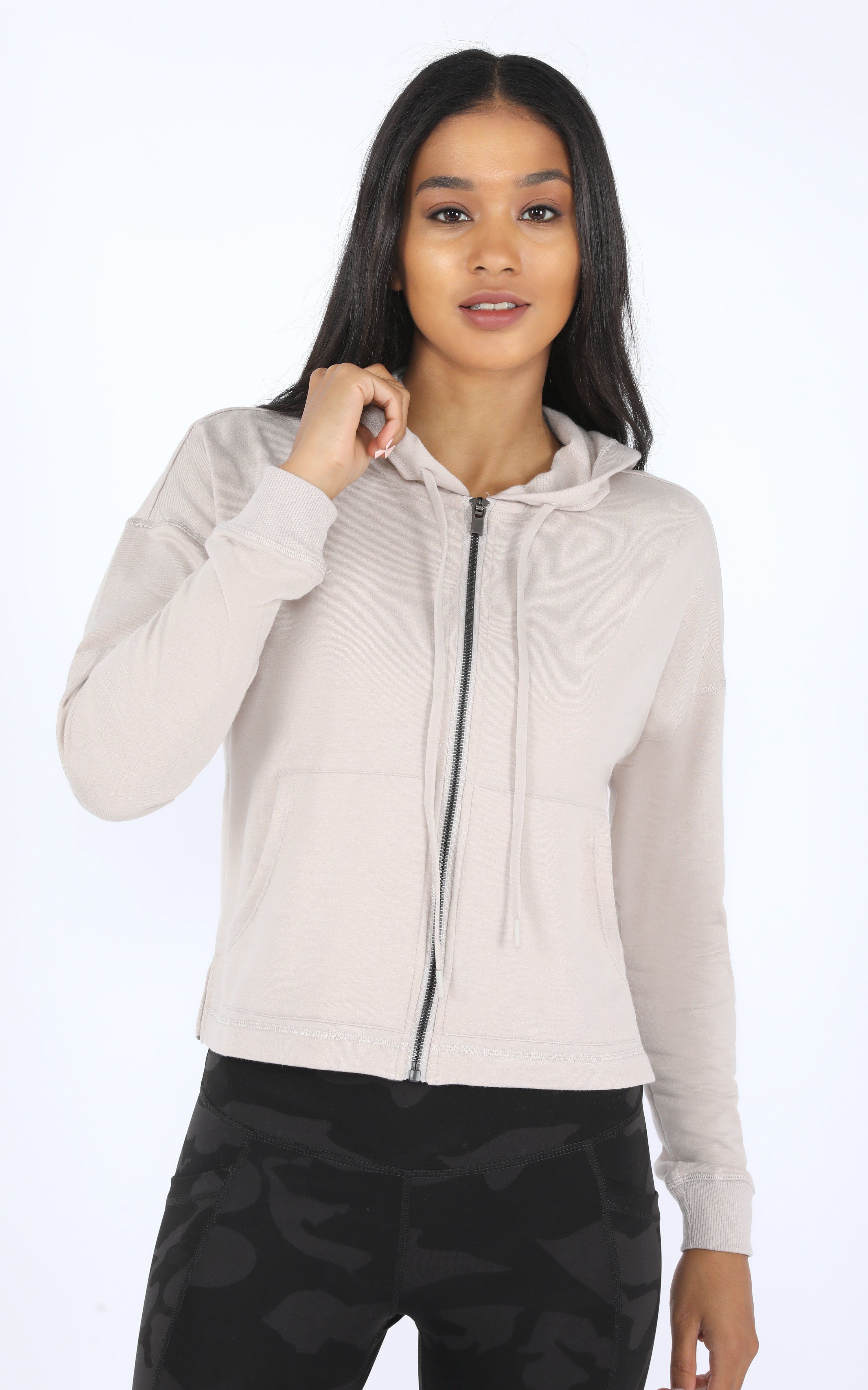 Terry Brushed Inside Hoodie Jacket JFW87957 90 Degree by Reflex