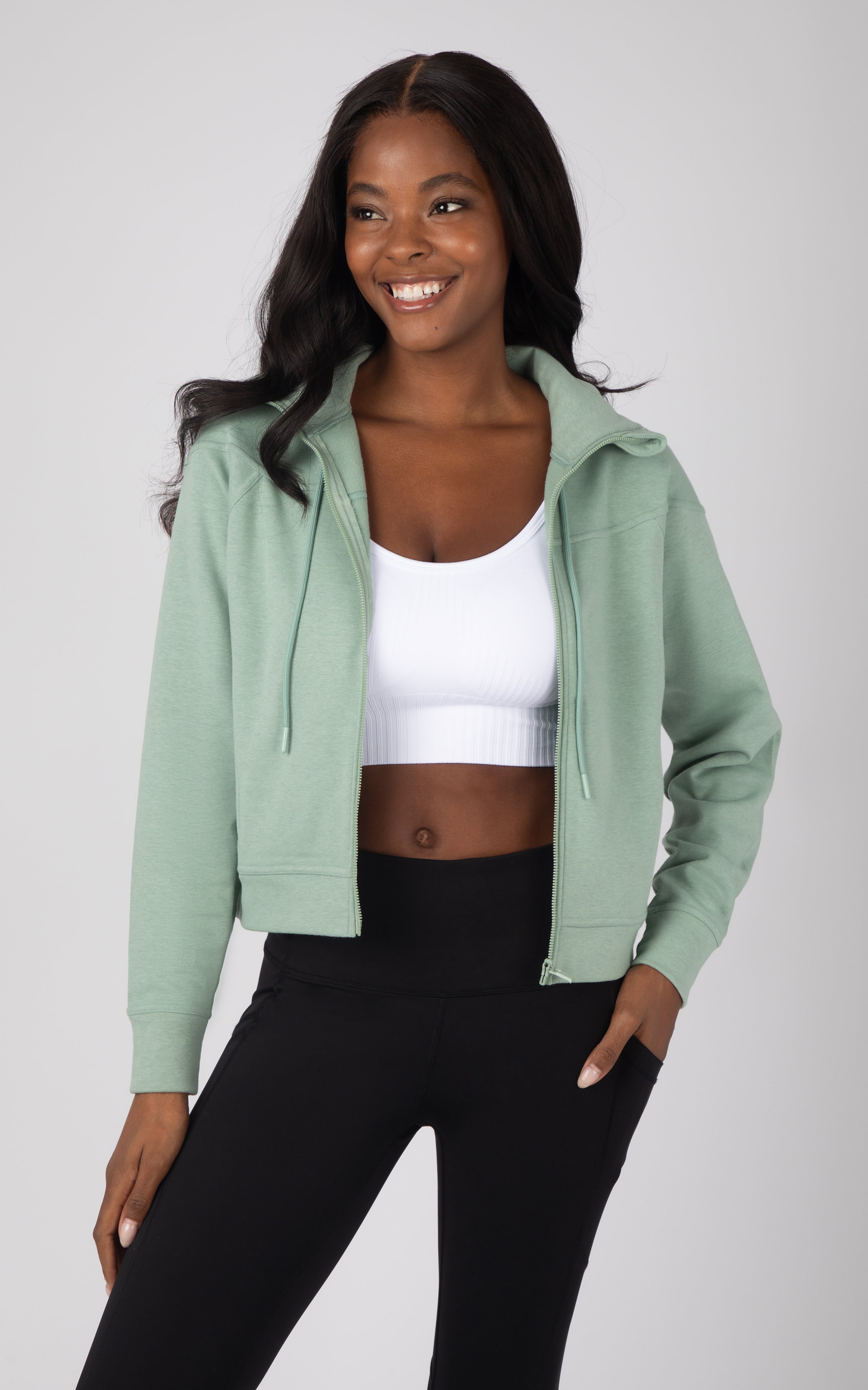 Cloud Plush Ivy Cropped Hoodie