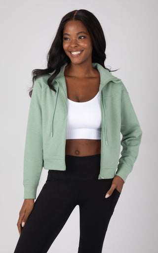 Cloud Plush Ivy Cropped Hoodie