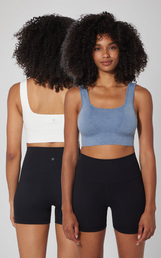 2 PK Stonewash Seamless Bra Tank - 90 Degree by Reflex