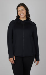 Plus Slim Fitted Full Zip Hooded Jacket - 90 Degree by Reflex