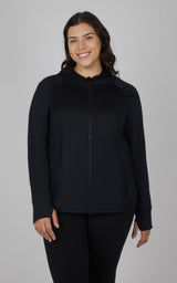 Plus Slim Fitted Full Zip Hooded Jacket